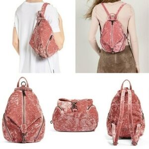 Pink backpack velour backpack velvet backpack Rebecca minkoff Julian